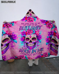 THE GOOD GIRL IN ME SUGAR SKULL SHERPA BLANKET HOODIE - TLNO2410235