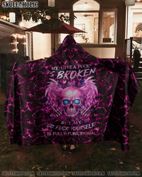 MY GIVE A F IS BROKEN SHERPA BLANKET HOODIE - YHHG2009235
