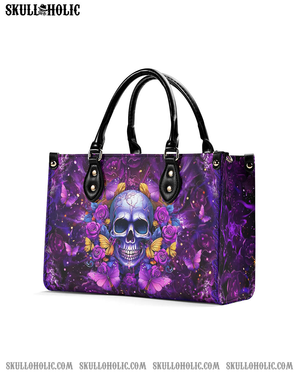 I AM A SWEET GIRL FLOWER SKULL LEATHER HANDBAG - YHLT2705242