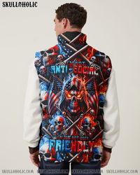 I'M NOT ANTI-SOCIAL MAD SKULL PUFFER JACKET - TLNT2711232