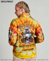 SHE IS SUNSHINE SKULL TIE DYE PUFFER JACKET - TLTW0711236