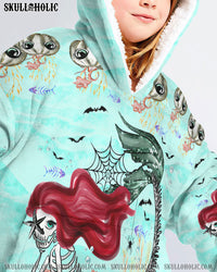SALTY WITCH MERMAID HALLOWEEN SHERPA BLANKET HOODIE - TLTR2808235