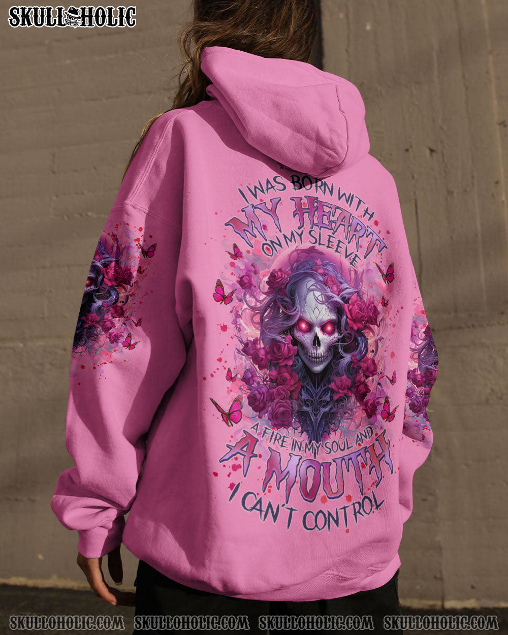 A MOUTH I CAN'T CONTROL SKULL MESSY BUN ROSE ALL OVER PRINT - TLNZ1306242