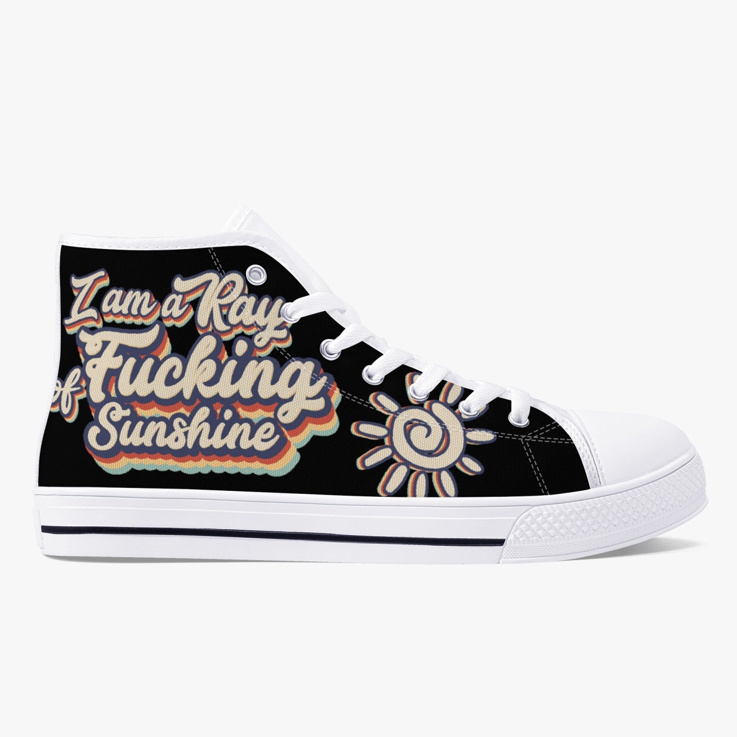 I AM A RAY OF F SUNSHINE HIGH TOP CANVAS SHOES - TY0610222