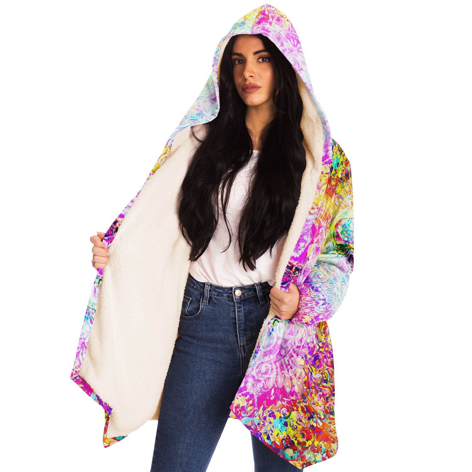 COLORFUL MANDALA SKULL PREMIUM FLEECE CLOAK - TLNZ1008222