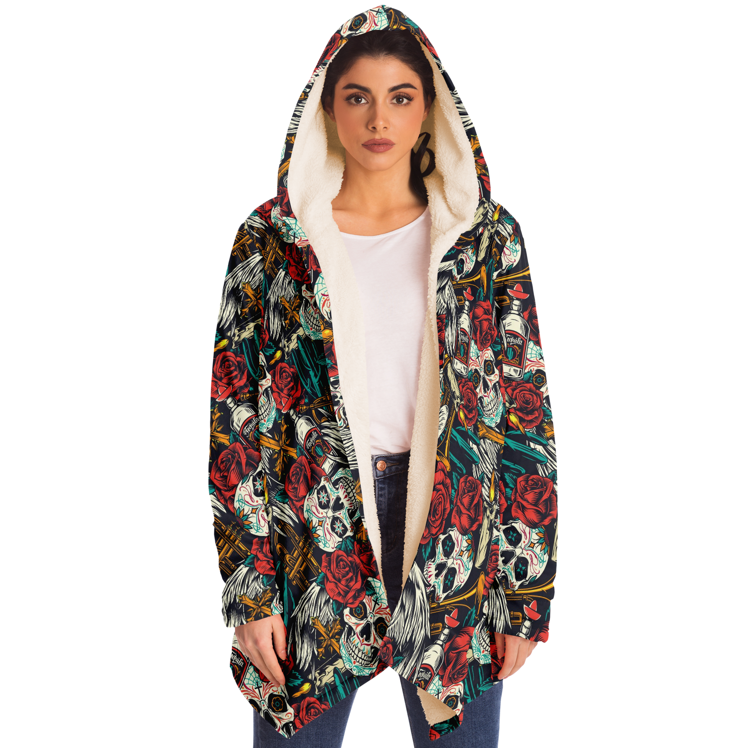 DAY OF THE DEAD PREMIUM FLEECE CLOAK - KM080822