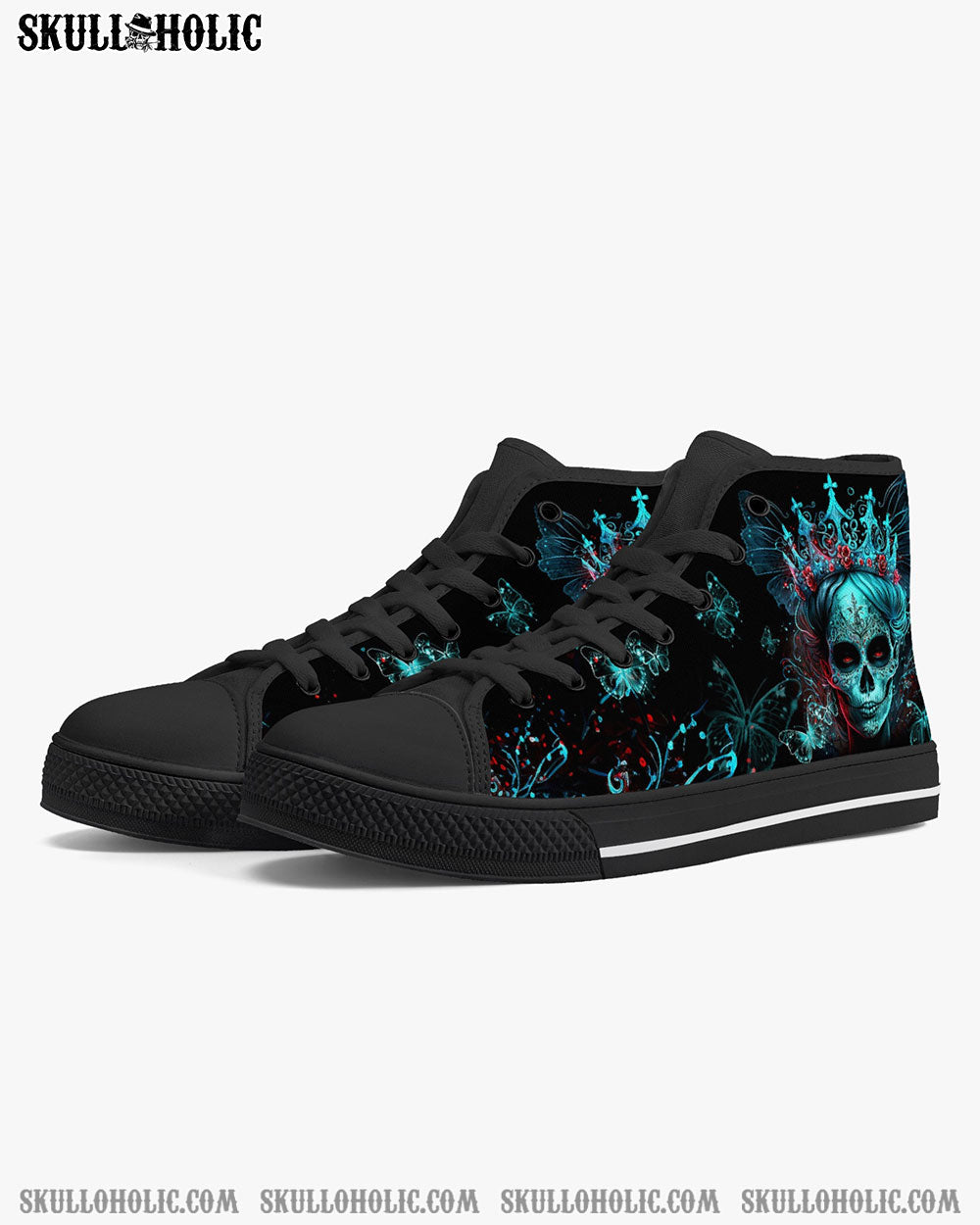 I'M THE F QUEEN SUGAR SKULL HIGH TOP CANVAS SHOES - TLTW0504239