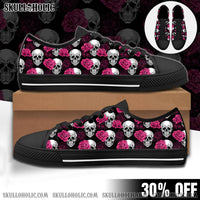 PINK SKULL LOW TOP CANVAS SHOES - TY1709203