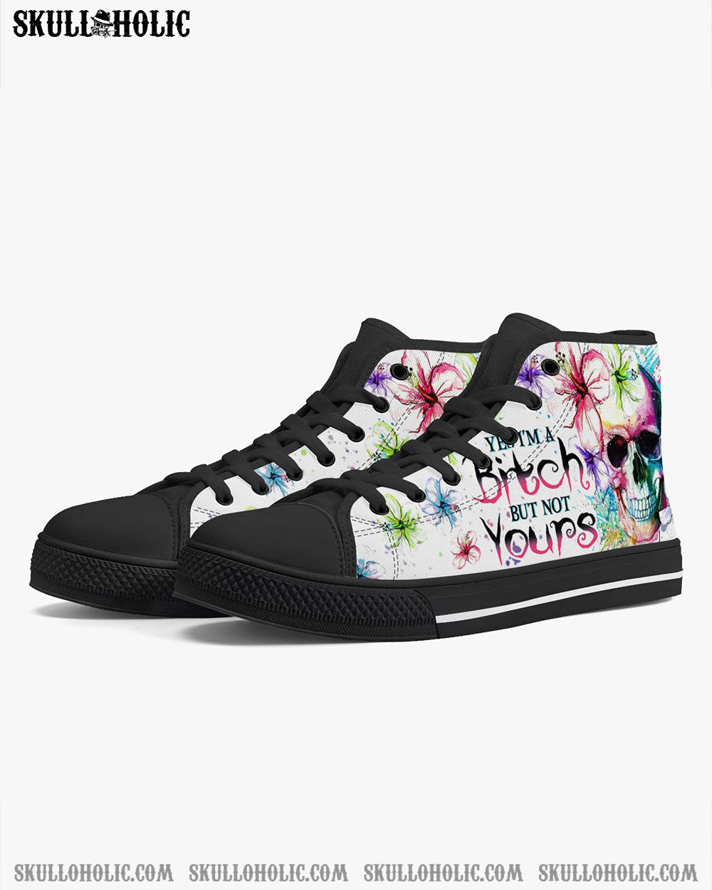 YES I'M A B BUT NOT YOURS HIGH TOP CANVAS SHOES - YHHN0711228