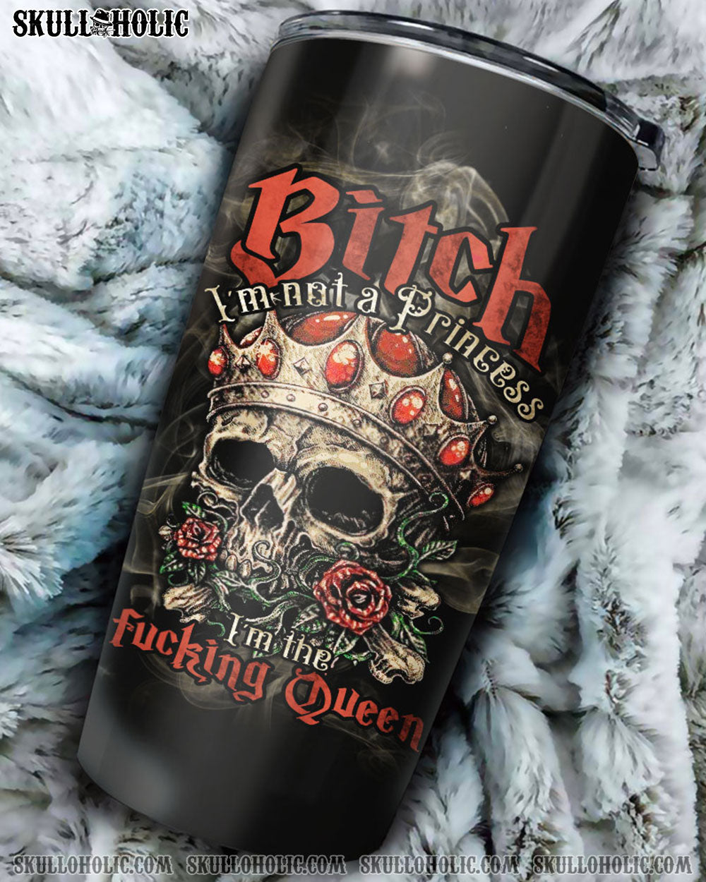 PERSONALIZED I'M THE FKING QUEEN VINTAGE SKULL TUMBLER - TLTR0408222