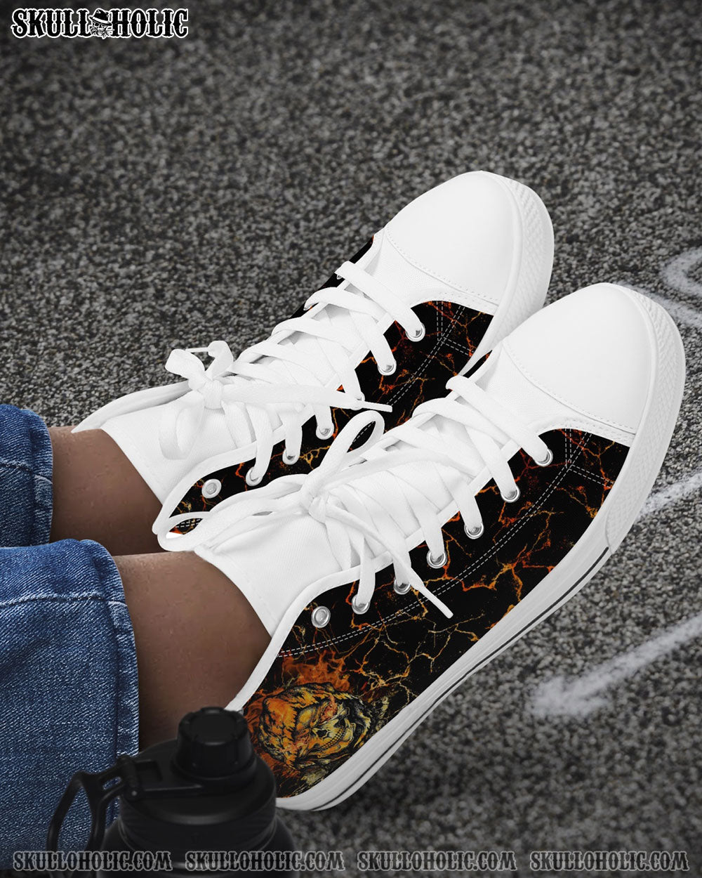 REAPER SKULL FIRE HIGH TOP CANVAS SHOES - YHTG1708222