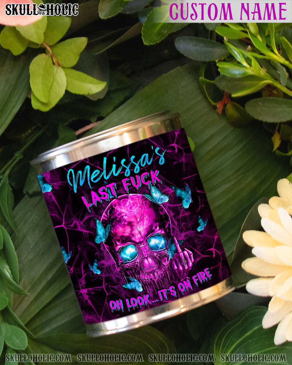 PERSONALIZED NAME LAST F SKULL CANDLE PAINT CAN - YHHN1312225