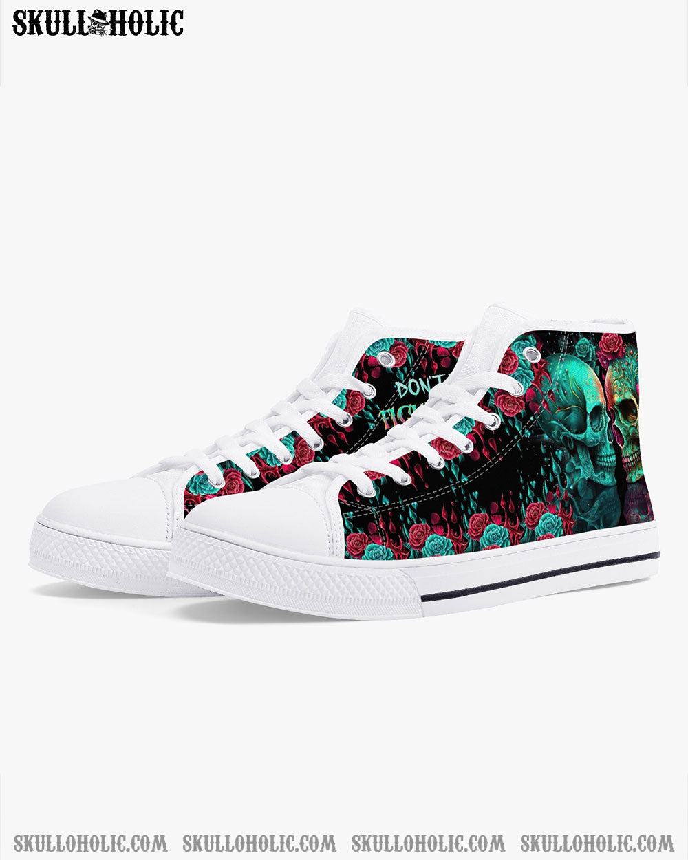 DON'T TRY TO FIGURE ME OUT SKULL HIGH TOP CANVAS SHOES - TLTR0604234