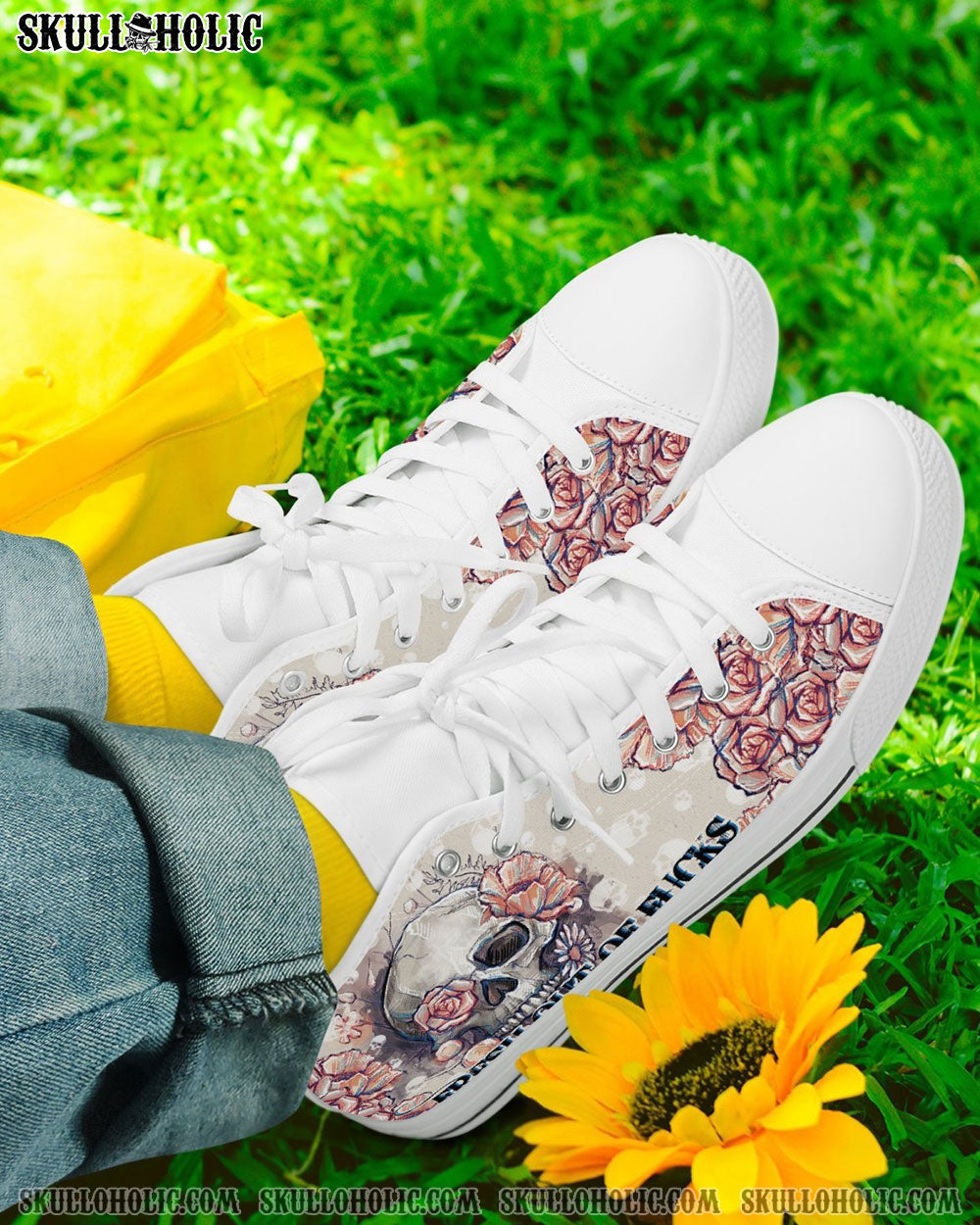 SKULL FLOWER FRESH OUT OF F HIGH TOP CANVAS SHOES - TLTY2910213