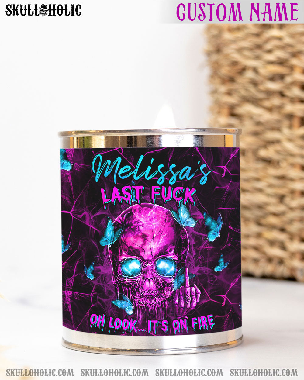 PERSONALIZED NAME LAST F SKULL CANDLE PAINT CAN - YHHN1312225