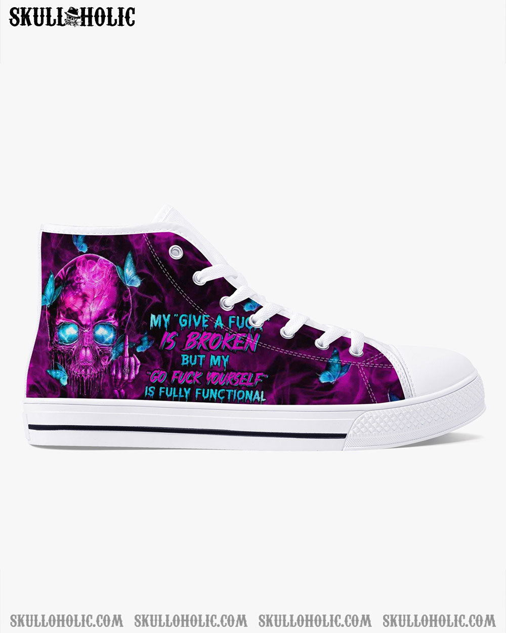 MY GIVE A F IS BROKEN HIGH TOP CANVAS SHOES - YHHN0311224