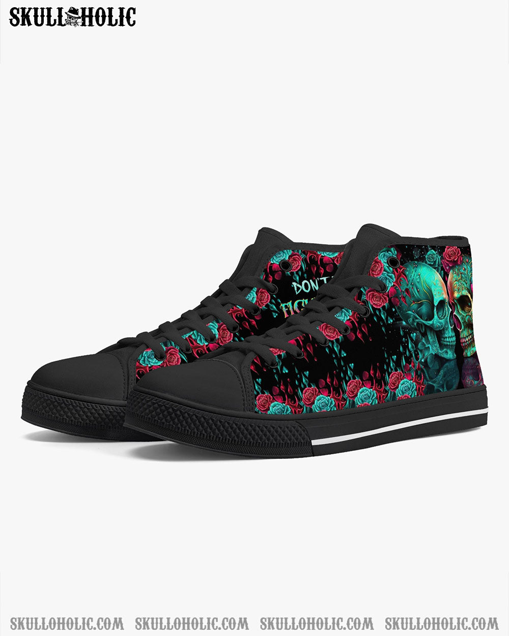 DON'T TRY TO FIGURE ME OUT SKULL HIGH TOP CANVAS SHOES - TLTR0604234