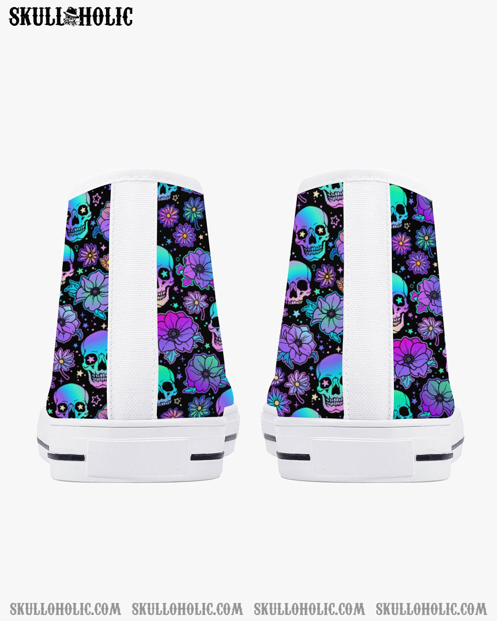 SKULL HOLO SEAMLESS HIGH TOP CANVAS SHOES - TLNO0411223