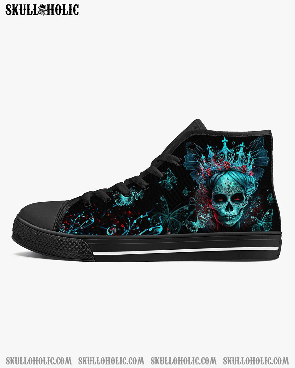 I'M THE F QUEEN SUGAR SKULL HIGH TOP CANVAS SHOES - TLTW0504239