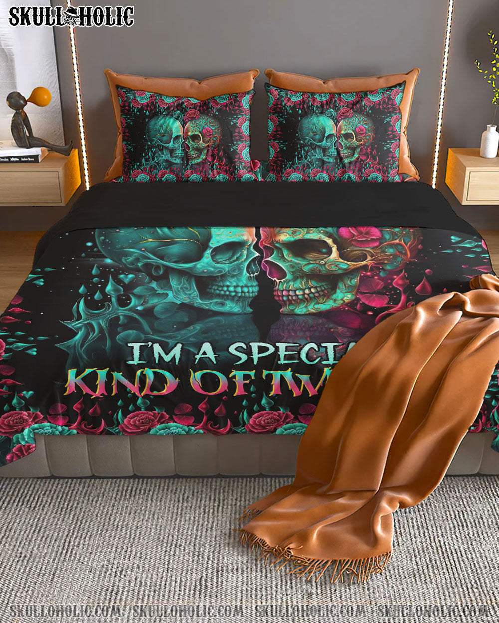 DON'T TRY TO FIGURE ME OUT SKULL BEDDING SET - TLTR0804232