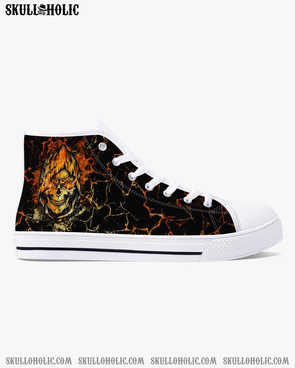 REAPER SKULL FIRE HIGH TOP CANVAS SHOES - YHTG1708222