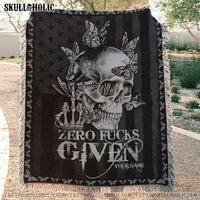 PERSONALIZED SKULL BUTTERFLY DEMON DARK WOVEN & FLEECE BLANKET - LATG0110215
