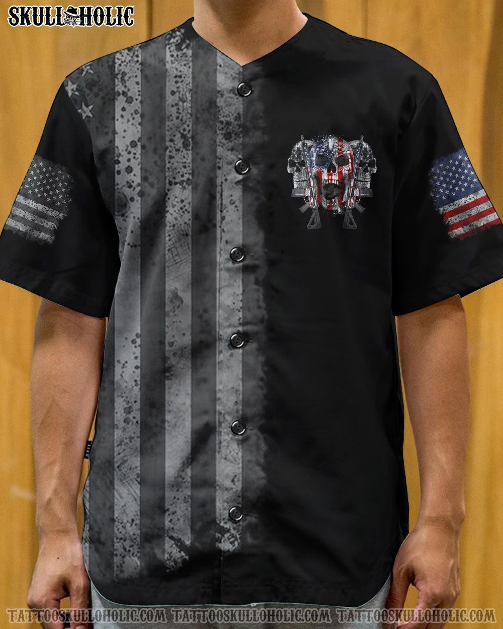 I AM AN AMERICAN SKULL PATRIOTISM BASEBALL JERSEY - YHTH2607222