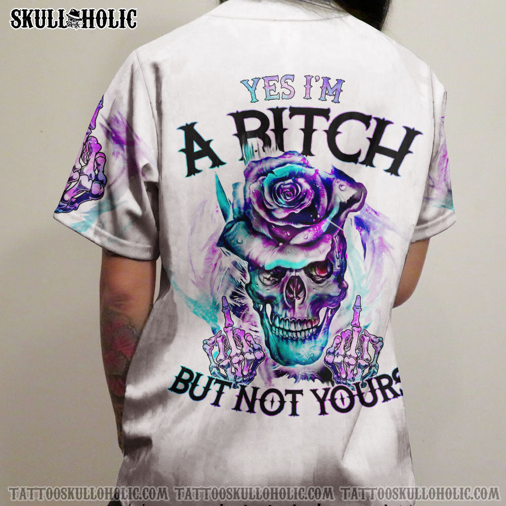 YES I'M A B SKULL ROSE BASEBALL JERSEY - TLTW2006224