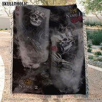 PERSONALIZED KING QUEEN COUPLE WOVEN & FLEECE BLANKET - LATH1001211