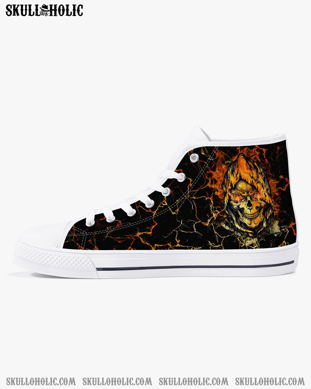 REAPER SKULL FIRE HIGH TOP CANVAS SHOES - YHTG1708222