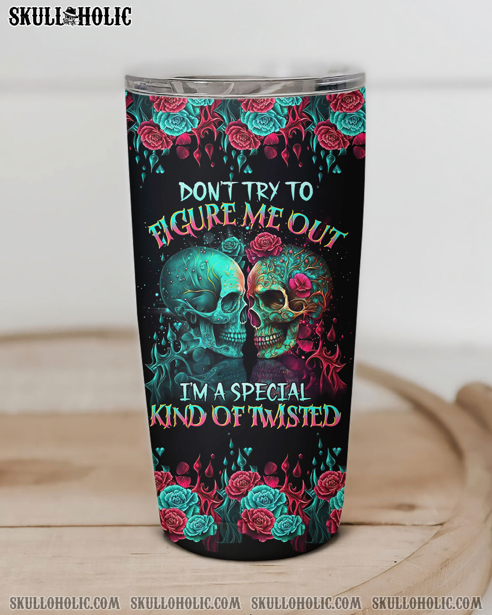 DON'T TRY TO FIGURE ME OUT SKULL TUMBLER - TLTR0504235
