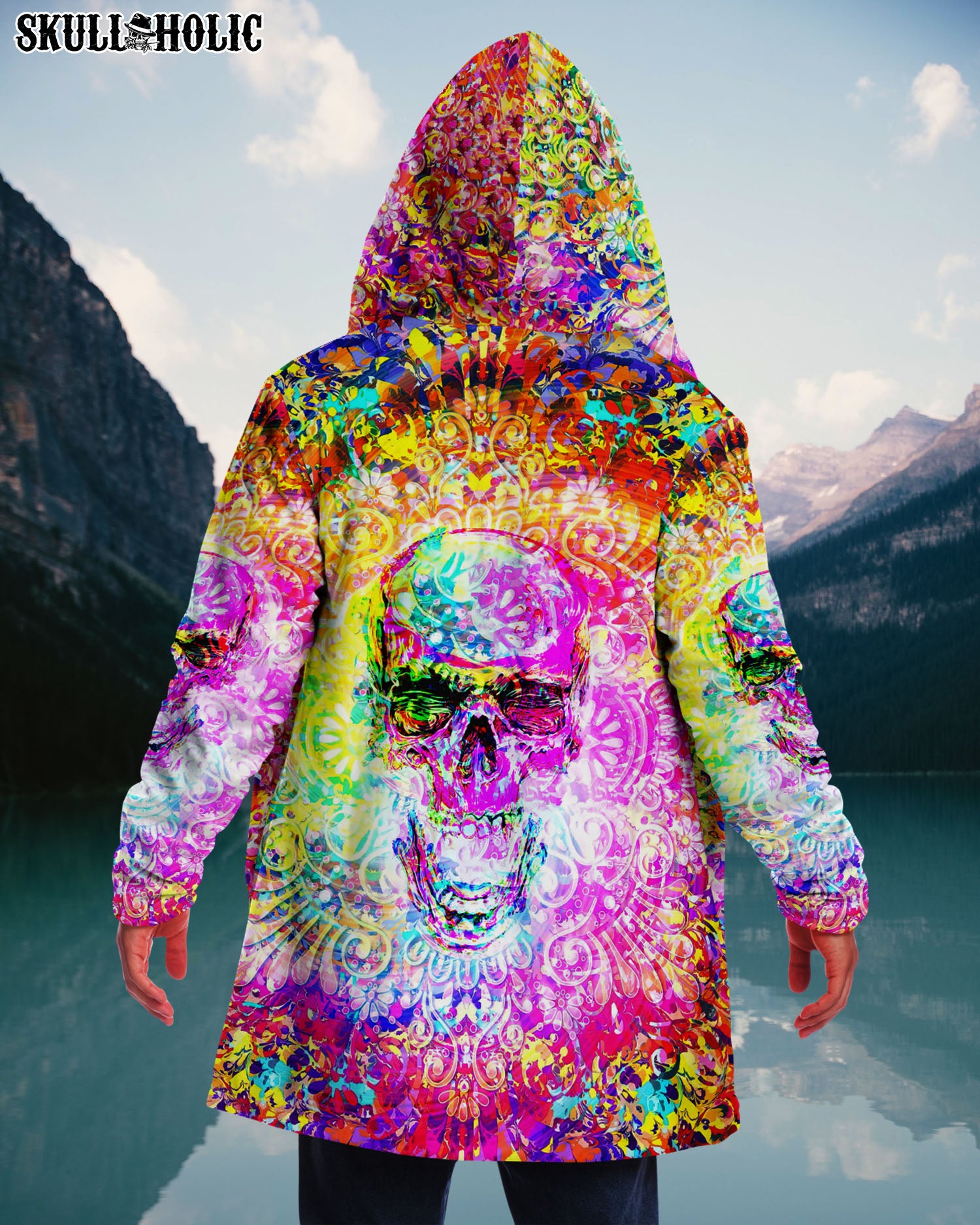 COLORFUL MANDALA SKULL PREMIUM FLEECE CLOAK - TLNZ1008222