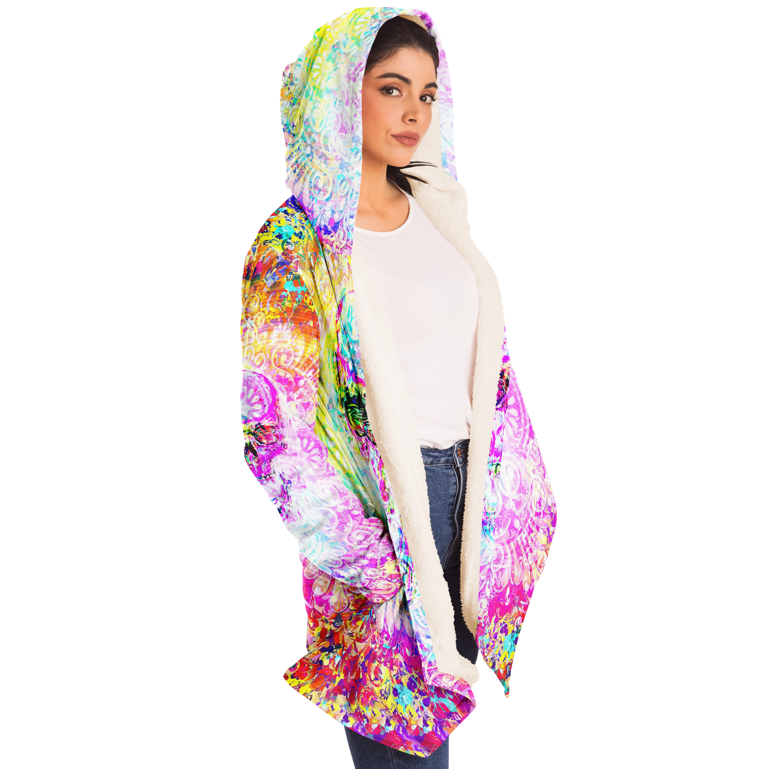 COLORFUL MANDALA SKULL PREMIUM FLEECE CLOAK - TLNZ1008222