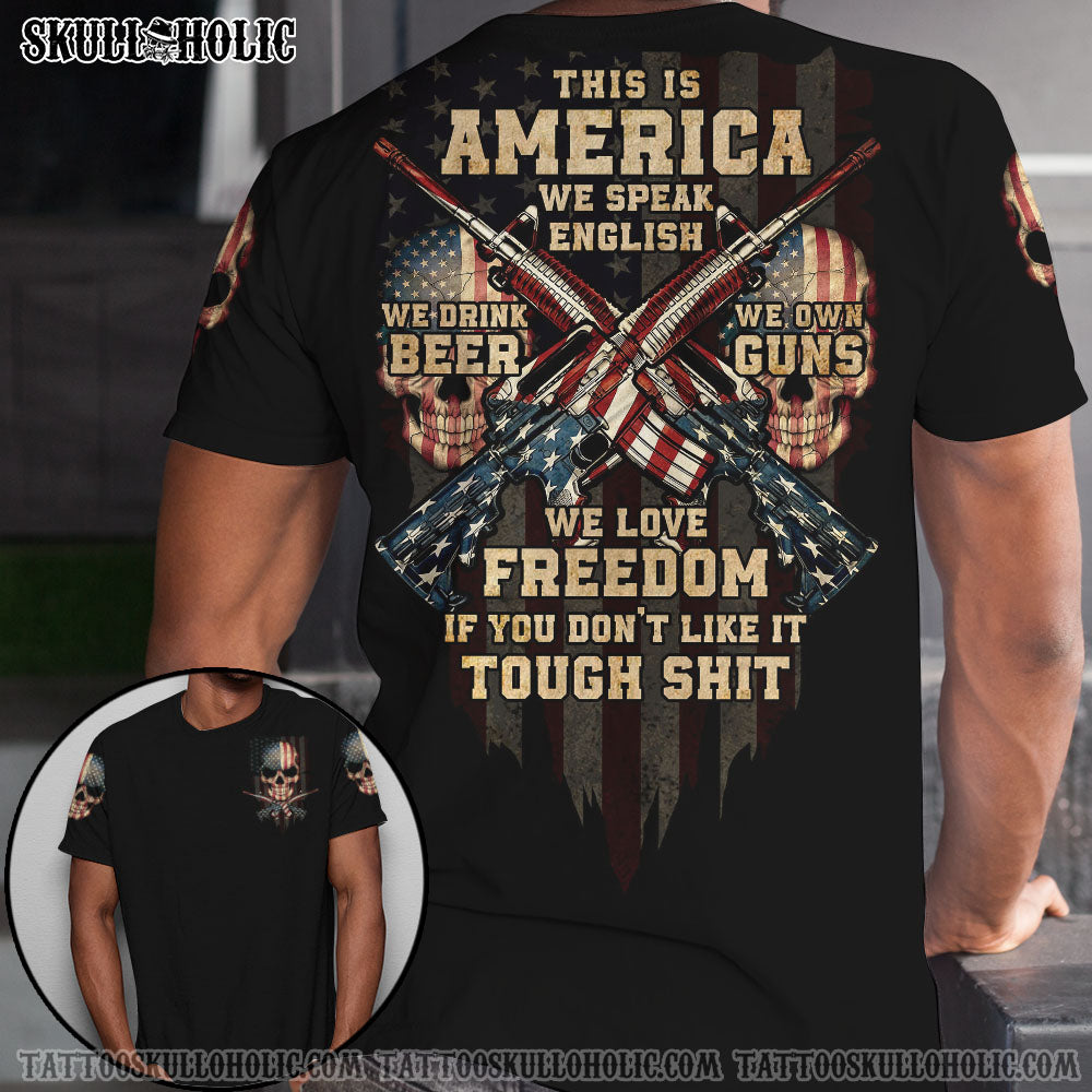 THIS IS AMERICA PATRIOTISM SKULL ALL OVER PRINT - YHTG1907221