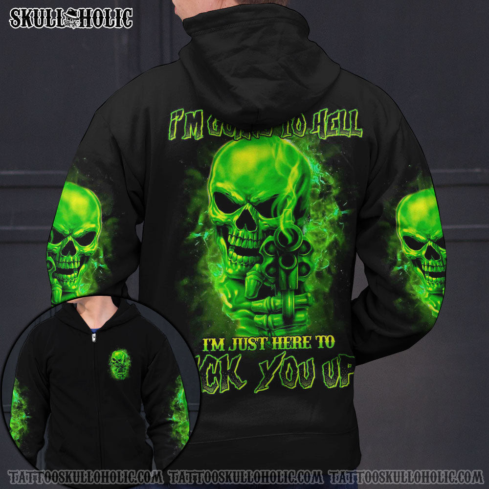 OF COURSE I'M GOING TO HELL I'M JUST HERE TO PICK YOU UP SKULL ALL OVER PRINT - YHHN2906224KI