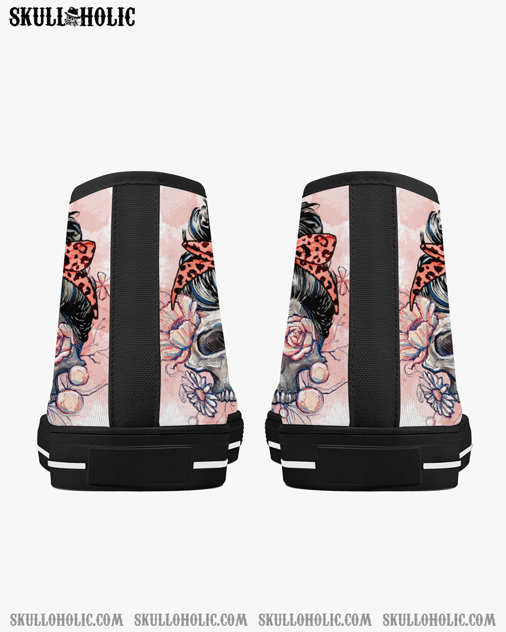 ONE LOVED MAMA FLOWER SKULL HIGH TOP CANVAS SHOES - TLNO1804222