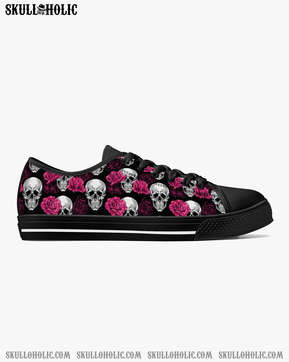 PINK SKULL LOW TOP CANVAS SHOES - TY1709203