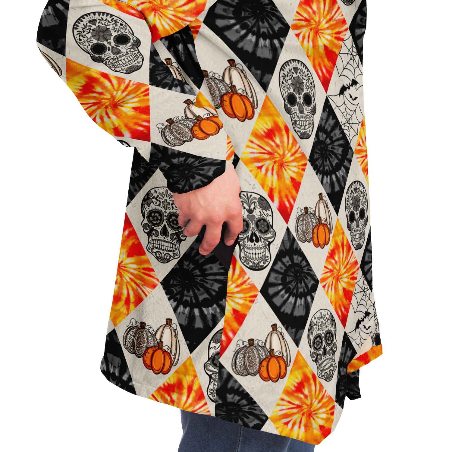 SUGAR SKULL HALLOWEEN PREMIUM FLEECE CLOAK - TLTY1008221