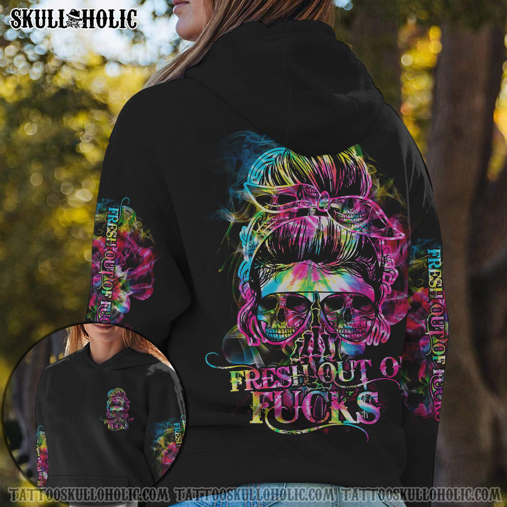 (HOT DEAL) BLACK FRESH OUT OF F SKULL ALL OVER PRINT - TLTY0608212
