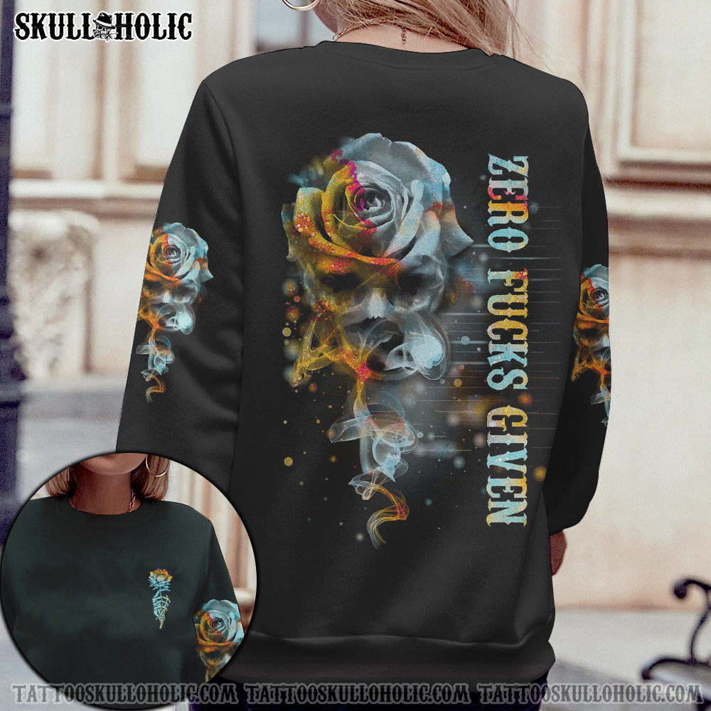 ZERO FCKS GIVEN ROSE SMOKE VINTAGE SKL ALL OVER PRINT - TLNO0902211HA