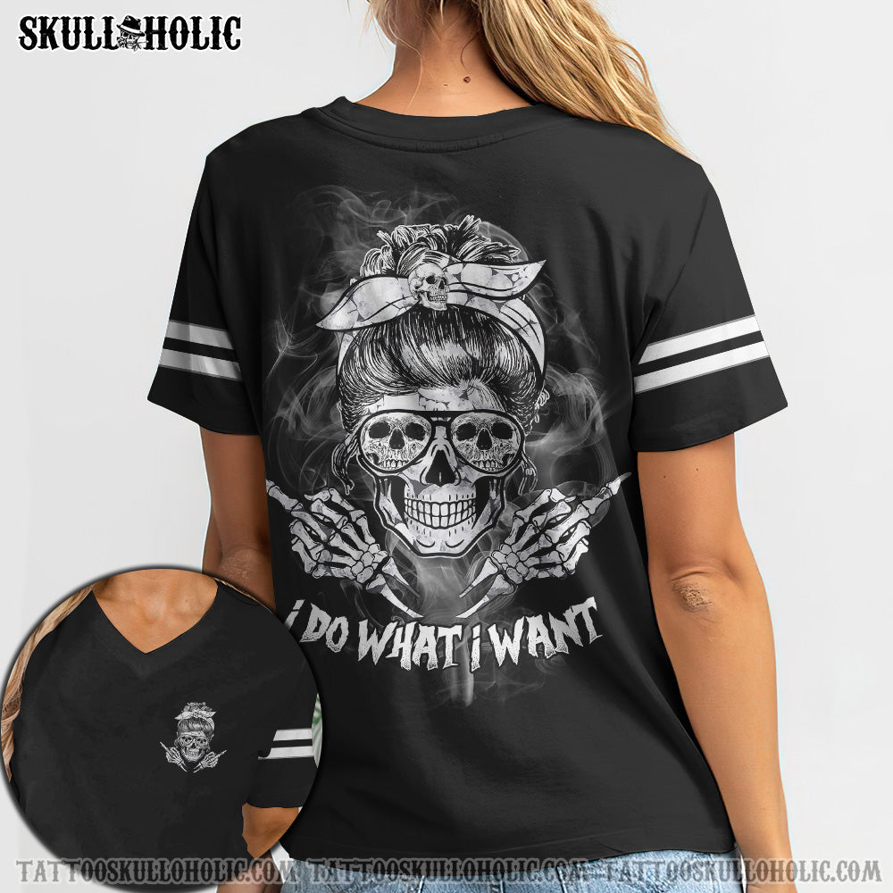 (HOT DEAL) I DO WHAT I WANT SKULL BLACK AND WHITE ALL OVER PRINT - TLTT2807212