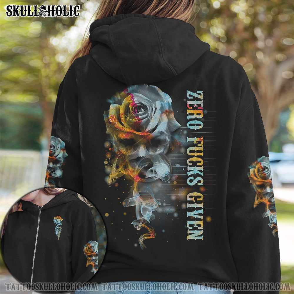 ZERO FCKS GIVEN ROSE SMOKE VINTAGE SKL ALL OVER PRINT - TLNO0902211HA