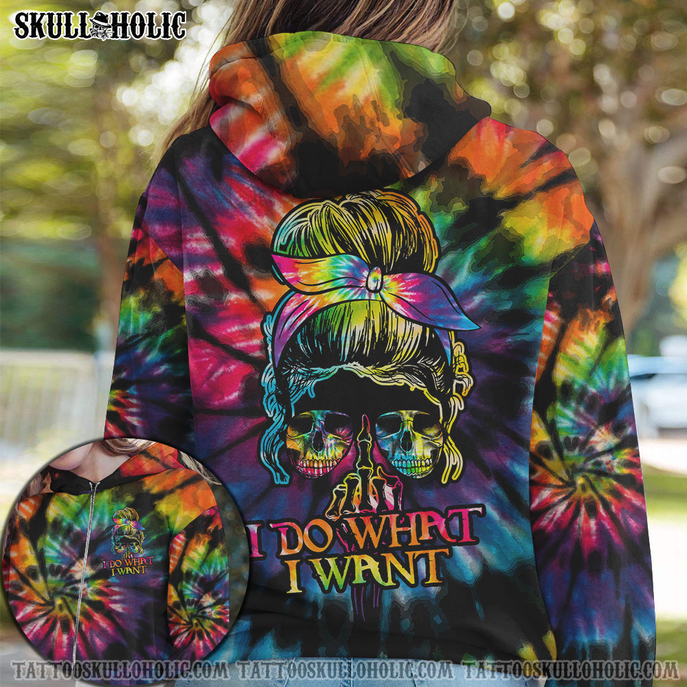 I DO WHAT I WANT SKULL TIE DYE ALL OVER PRINT - TLTY1606212