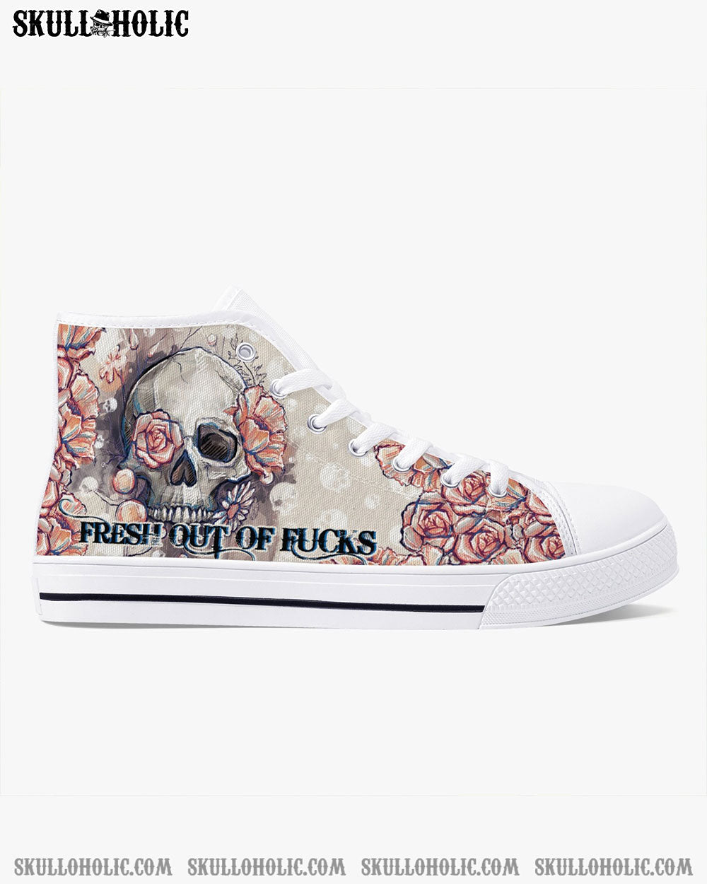 SKULL FLOWER FRESH OUT OF F HIGH TOP CANVAS SHOES - TLTY2910213