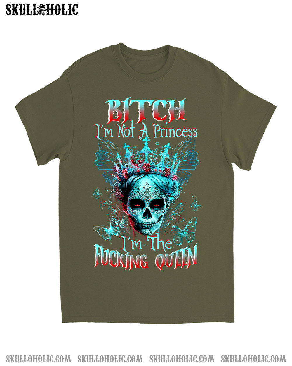 I'M THE F QUEEN SUGAR SKULL COTTON SHIRT - TLTW0604232