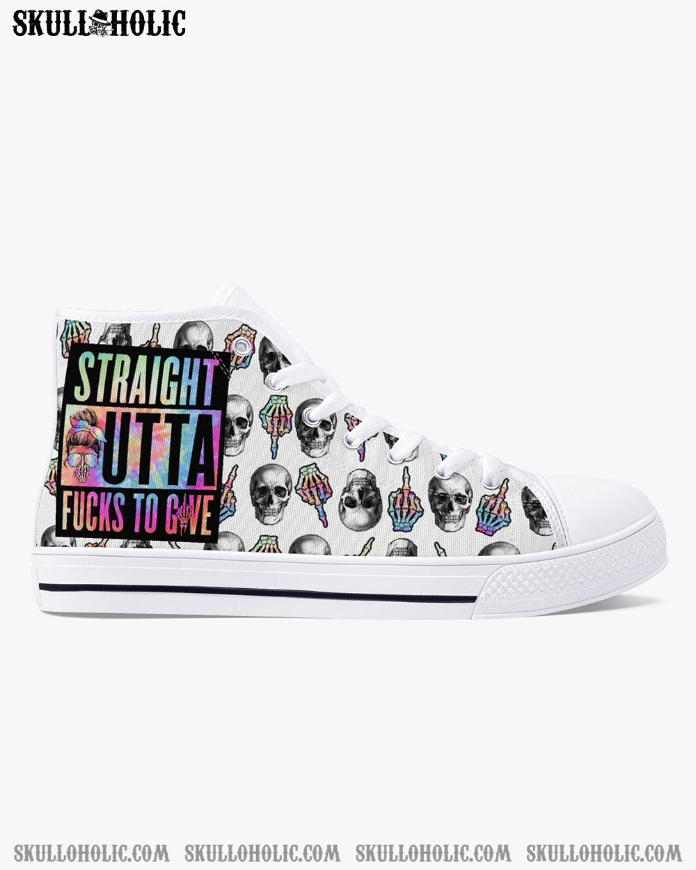 STRAIGHT OUTTA F TO GIVE HIGH TOP CANVAS SHOES - TLNO1406224