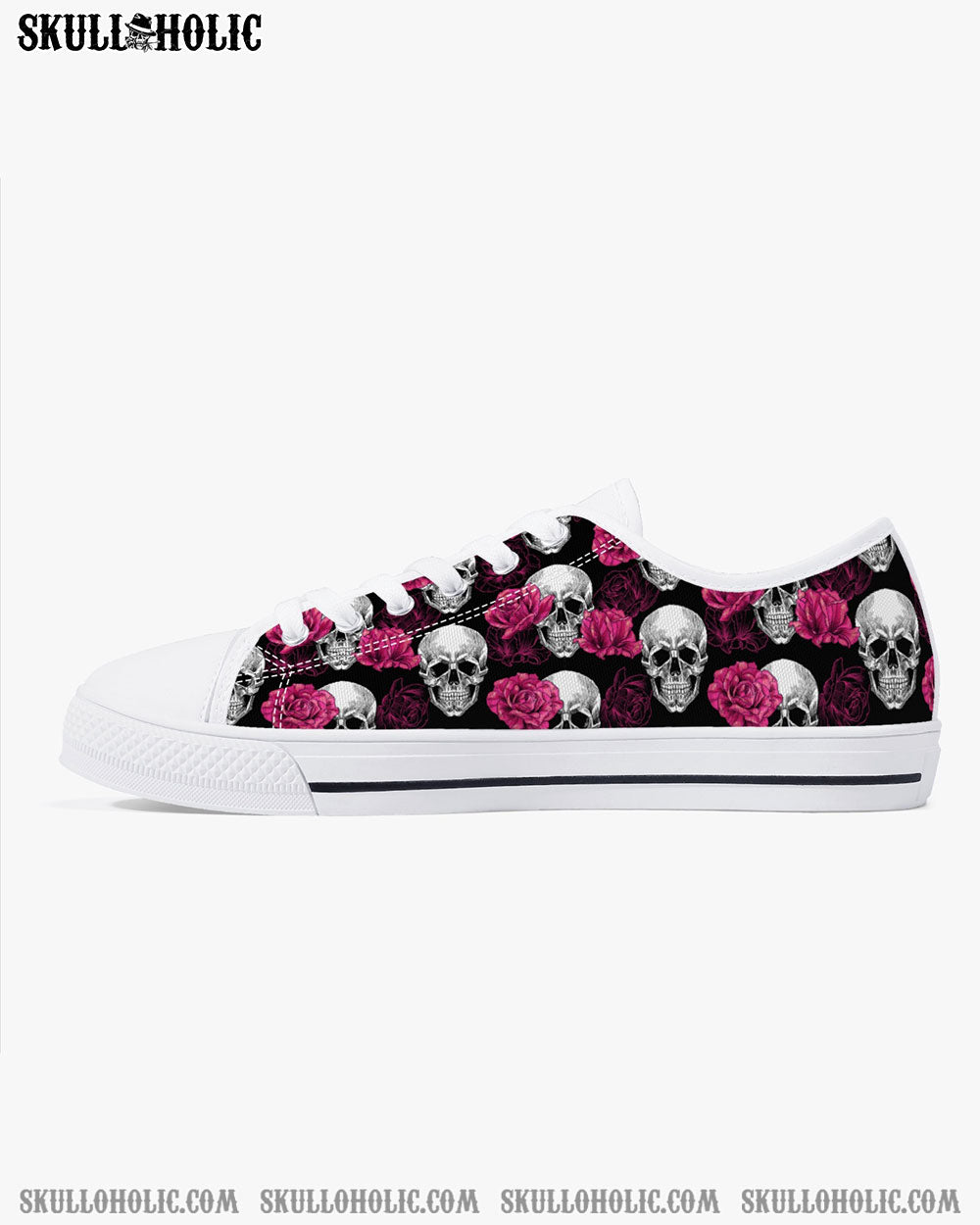 PINK SKULL LOW TOP CANVAS SHOES - TY1709203