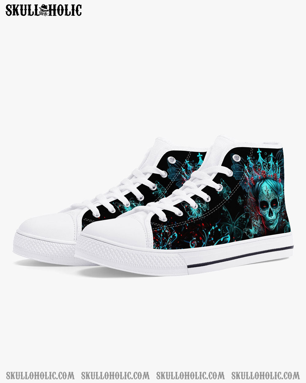 I'M THE F QUEEN SUGAR SKULL HIGH TOP CANVAS SHOES - TLTW0504239