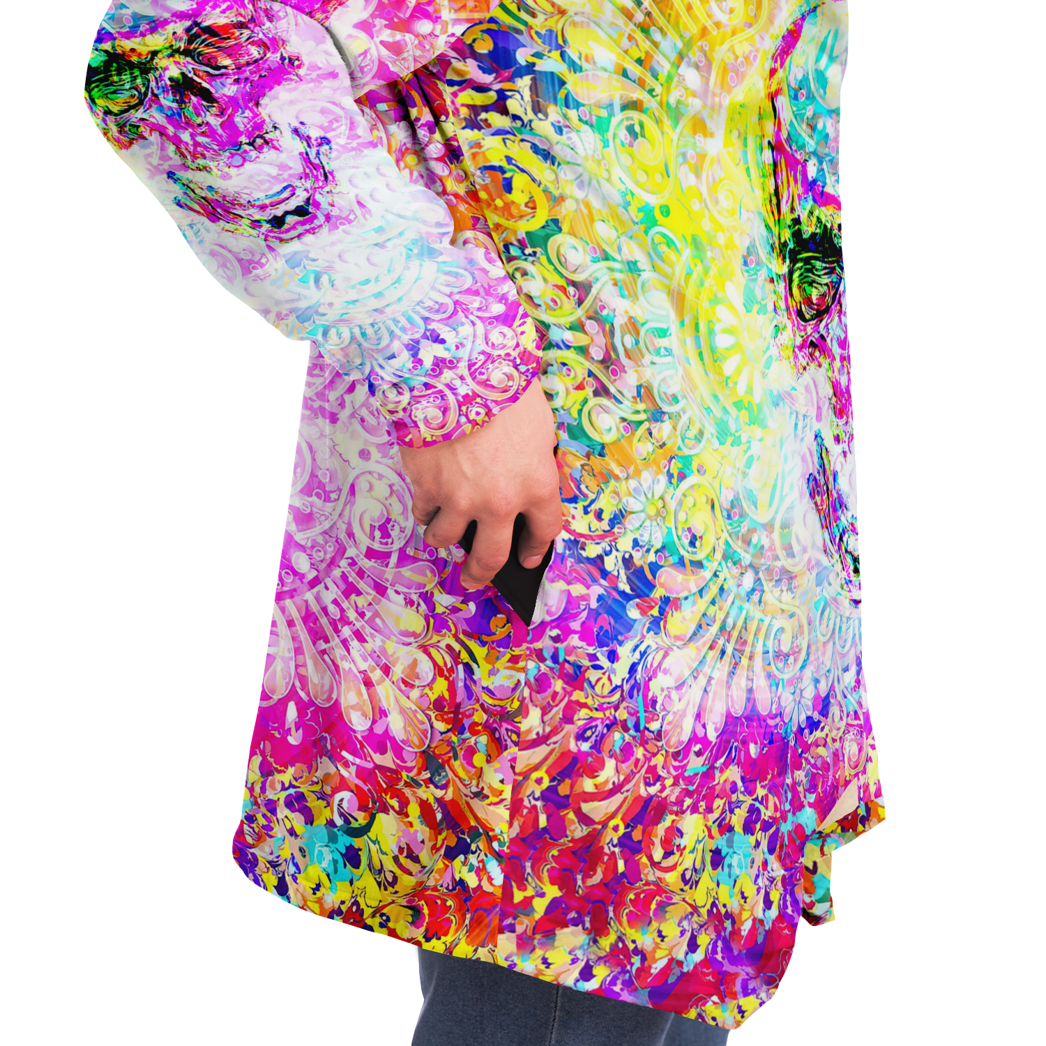 COLORFUL MANDALA SKULL PREMIUM FLEECE CLOAK - TLNZ1008222