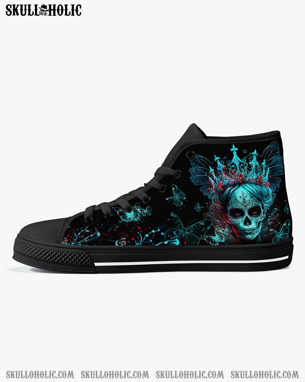 I'M THE F QUEEN SUGAR SKULL HIGH TOP CANVAS SHOES - TLTW0504239